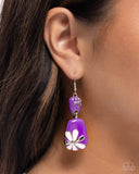 Floral Familia - Purple Earrings - Paparazzi Accessories Earrings Bedazzle Me Pretty Mobile Fashion Boutique