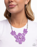 Floral Fandom - Purple Necklace - Paparazzi Accessories Necklace Bedazzle Me Pretty Mobile Fashion Boutique