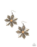 Floral Fascination - Brass Earrings - Paparazzi Accessories Earrings Bedazzle Me Pretty Mobile Fashion Boutique
