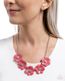 Floral Favor - Pink Necklace - Paparazzi Accessories Necklace Bedazzle Me Pretty Mobile Fashion Boutique