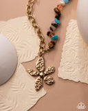 Floral Feint - Brown Necklace - Paparazzi Accessories Necklace Bedazzle Me Pretty Mobile Fashion Boutique