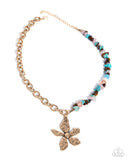 Floral Feint - Brown Necklace - Paparazzi Accessories Necklace Bedazzle Me Pretty Mobile Fashion Boutique