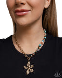 Floral Feint - Brown Necklace - Paparazzi Accessories Necklace Bedazzle Me Pretty Mobile Fashion Boutique