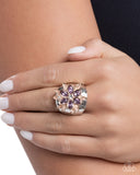 Floral Fermata - Purple Ring - Paparazzi Accessories Ring Bedazzle Me Pretty Mobile Fashion Boutique