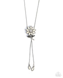 Floral Fidelity - White Necklace - Paparazzi Accessories Necklace Bedazzle Me Pretty Mobile Fashion Boutique