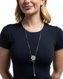 Floral Fidelity - White Necklace - Paparazzi Accessories Necklace Bedazzle Me Pretty Mobile Fashion Boutique