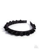 Floral Film - Black Headband - Paparazzi Accessories Bedazzle Me Pretty Mobile Fashion Boutique