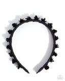 Floral Film - Black Headband - Paparazzi Accessories Bedazzle Me Pretty Mobile Fashion Boutique