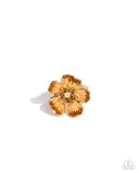 Floral Fit - Orange Ring - Paparazzi Accessories Ring Bedazzle Me Pretty Mobile Fashion Boutique