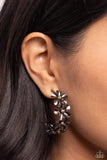 Floral Flamenco - Black Earrings - Paparazzi Accessories Earrings Bedazzle Me Pretty Mobile Fashion Boutique