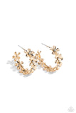 Floral Flamenco - Gold Earrings - Paparazzi Accessories Earrings Bedazzle Me Pretty Mobile Fashion Boutique