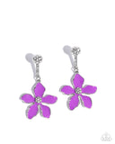 Floral Fleet - Purple Post Earrings - Paparazzi Accessories Post Earrings Bedazzle Me Pretty Mobile Fashion Boutique