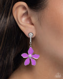 Floral Fleet - Purple Post Earrings - Paparazzi Accessories Post Earrings Bedazzle Me Pretty Mobile Fashion Boutique