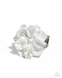 Floral Flex - White Ring - Paparazzi Accessories Ring Bedazzle Me Pretty Mobile Fashion Boutique