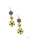 Floral Flock - Yellow Earrings - Paparazzi Accessories Earrings Bedazzle Me Pretty Mobile Fashion Boutique