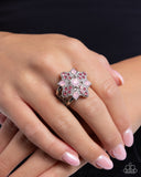 Floral Forte - Pink Ring - Paparazzi Accessories Ring Bedazzle Me Pretty Mobile Fashion Boutique