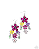 Floral Fountain - Pink Earrings - Paparazzi Accessories Earrings Bedazzle Me Pretty Mobile Fashion Boutique