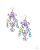 Floral Fountain - Purple Earrings - Paparazzi Accessories Earrings Bedazzle Me Pretty Mobile Fashion Boutique