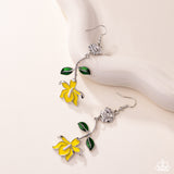 Floral Fractal - Yellow Earrings - Paparazzi Accessories Earrings Bedazzle Me Pretty Mobile Fashion Boutique