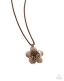 Floral Freestyle - Copper Necklace - Paparazzi Accessories Necklace Bedazzle Me Pretty Mobile Fashion Boutique