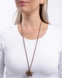 Floral Freestyle - Copper Necklace - Paparazzi Accessories Necklace Bedazzle Me Pretty Mobile Fashion Boutique