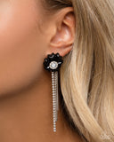Floral Fuel - Black Post Earrings - Paparazzi Accessories Post Earrings Bedazzle Me Pretty Mobile Fashion Boutique