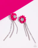 Floral Fuel - Pink Post Earrings - Paparazzi Accessories Post Earrings Bedazzle Me Pretty Mobile Fashion Boutique