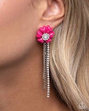 Floral Fuel - Pink Post Earrings - Paparazzi Accessories Post Earrings Bedazzle Me Pretty Mobile Fashion Boutique