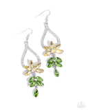 Floral Fuss - Yellow Earrings - Paparazzi Accessories Earrings Bedazzle Me Pretty Mobile Fashion Boutique