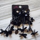 Floral Future - Black Post Earrings - Paparazzi Accessories Post Earrings Bedazzle Me Pretty Mobile Fashion Boutique