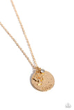 Flourishing Faith - Gold Necklace - Paparazzi Accessories Necklace Bedazzle Me Pretty Mobile Fashion Boutique