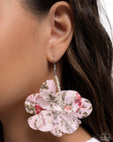 Flourishing Fantasia - Pink Earrings - Paparazzi Accessories Earrings Bedazzle Me Pretty Mobile Fashion Boutique