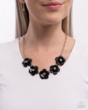 Flower Chain - Black Necklace - Paparazzi Accessories Necklace Bedazzle Me Pretty Mobile Fashion Boutique