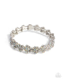 FLOWER Hungry - White Bracelet - Paparazzi Accessories Bracelet Bedazzle Me Pretty Mobile Fashion Boutique