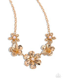 FLOWER Move - Gold Necklace - Paparazzi Accessories Necklace Bedazzle Me Pretty Mobile Fashion Boutique