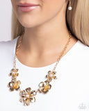 FLOWER Move - Gold Necklace - Paparazzi Accessories Necklace Bedazzle Me Pretty Mobile Fashion Boutique