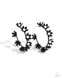 Flower Vine - Black Earrings - Paparazzi Accessories Earrings Bedazzle Me Pretty Mobile Fashion Boutique