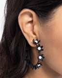 Flower Vine - Black Earrings - Paparazzi Accessories Earrings Bedazzle Me Pretty Mobile Fashion Boutique