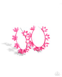 Flower Vine - Pink Earrings - Paparazzi Accessories Earrings Bedazzle Me Pretty Mobile Fashion Boutique