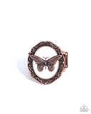 Fluttering Fad - Copper Ring - Paparazzi Accessories Ring Bedazzle Me Pretty Mobile Fashion Boutique