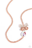Fluttering Finesse - Rose Gold Necklace - Paparazzi Accessories Necklace Bedazzle Me Pretty Mobile Fashion Boutique
