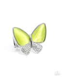 Fluttering Flex - Green Ring - Paparazzi Accessories Ring Bedazzle Me Pretty Mobile Fashion Boutique