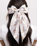 Fluttering Flowers - White Hair Clip - Paparazzi Accessories Hair Clip Bedazzle Me Pretty Mobile Fashion Boutique