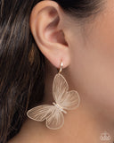 Fluttering Folk - Gold Earrings - Paparazzi Accessories Earrings Bedazzle Me Pretty Mobile Fashion Boutique