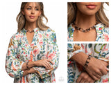Fluttering Form - Copper Complete Look - Paparazzi Accessories Bedazzle Me Pretty Mobile Fashion Boutique