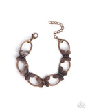 Fluttering Form - Copper Complete Look - Paparazzi Accessories Bedazzle Me Pretty Mobile Fashion Boutique