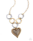 Focused Affection - Gold Necklace - Paparazzi Accessories Necklace Bedazzle Me Pretty Mobile Fashion Boutique