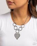 Focused Affection - White Necklace - Paparazzi Accessories Necklace Bedazzle Me Pretty Mobile Fashion Boutique