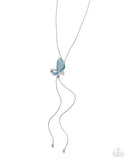 Focused Flutter - Blue Necklace - Paparazzi Accessories Necklace Bedazzle Me Pretty Mobile Fashion Boutique