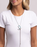 Focused Flutter - Blue Necklace - Paparazzi Accessories Necklace Bedazzle Me Pretty Mobile Fashion Boutique